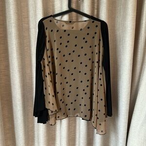 Black Long Sleeve T-shirt with Polka Dot Back